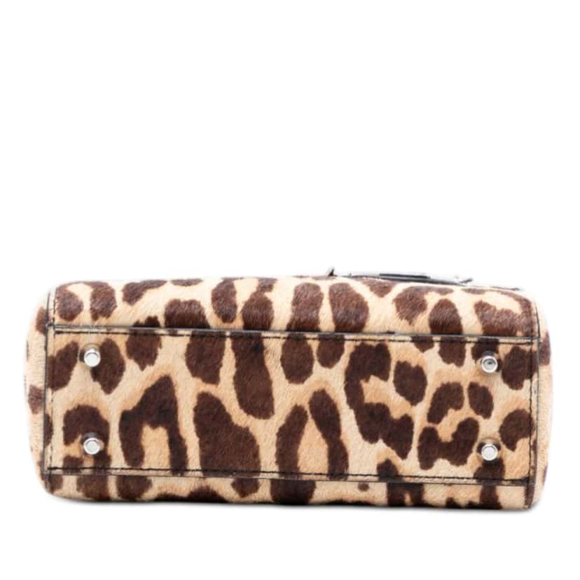 Dior Mini Pony Hair Leopard Print Lady Dior Beige Very good condition - Inside View