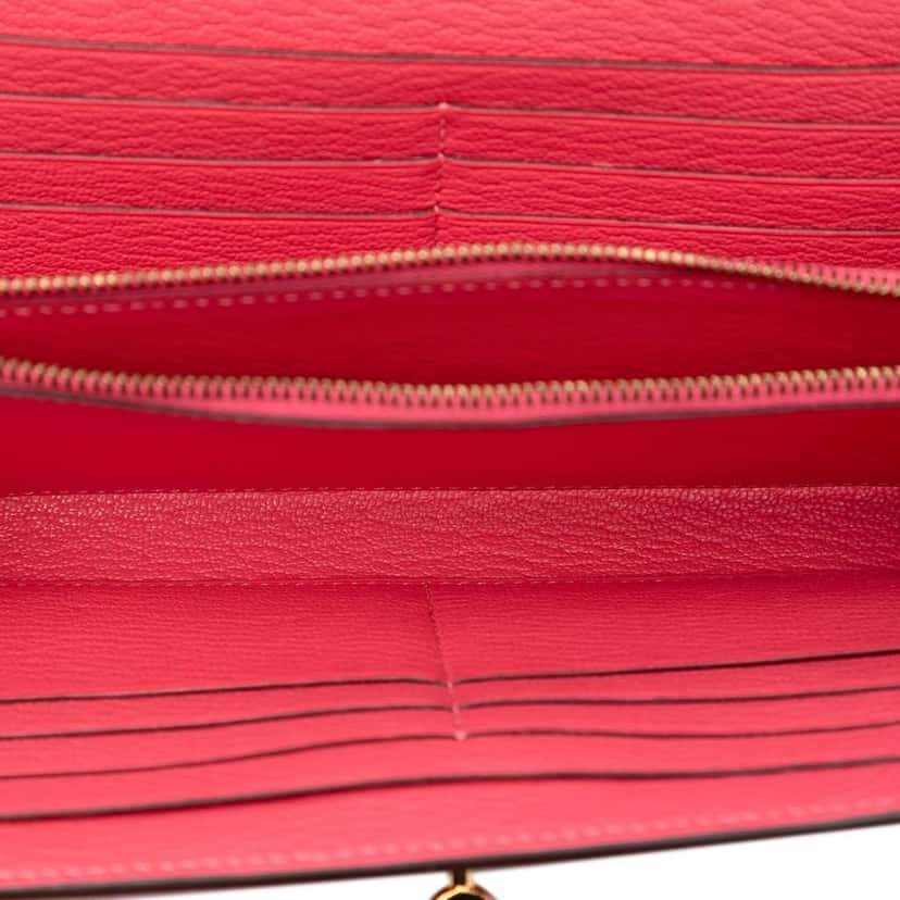 Hermès Chevre Mysore Kelly Longue Wallet Pink Leather Very good condition - Model View