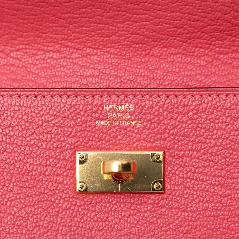Hermès Chevre Mysore Kelly Longue Wallet Pink Leather Very good condition - Box View