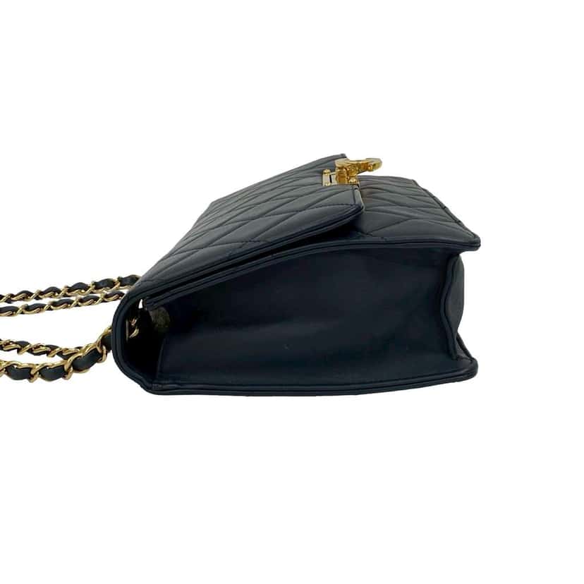 Chanel Quilted Lambskin Golden Class Flap Blue Leather Very good condition - Box View