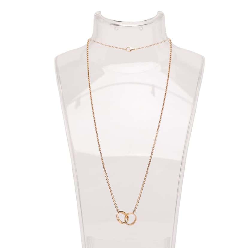 Cartier 18K Rose Gold Interlocking Love Necklace Pink Rose Gold Good condition - Front View