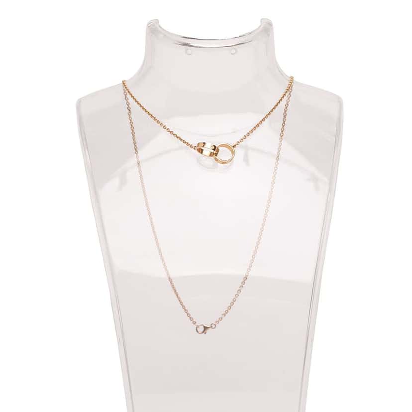 Cartier 18K Rose Gold Interlocking Love Necklace Pink Rose Gold Good condition - Back View