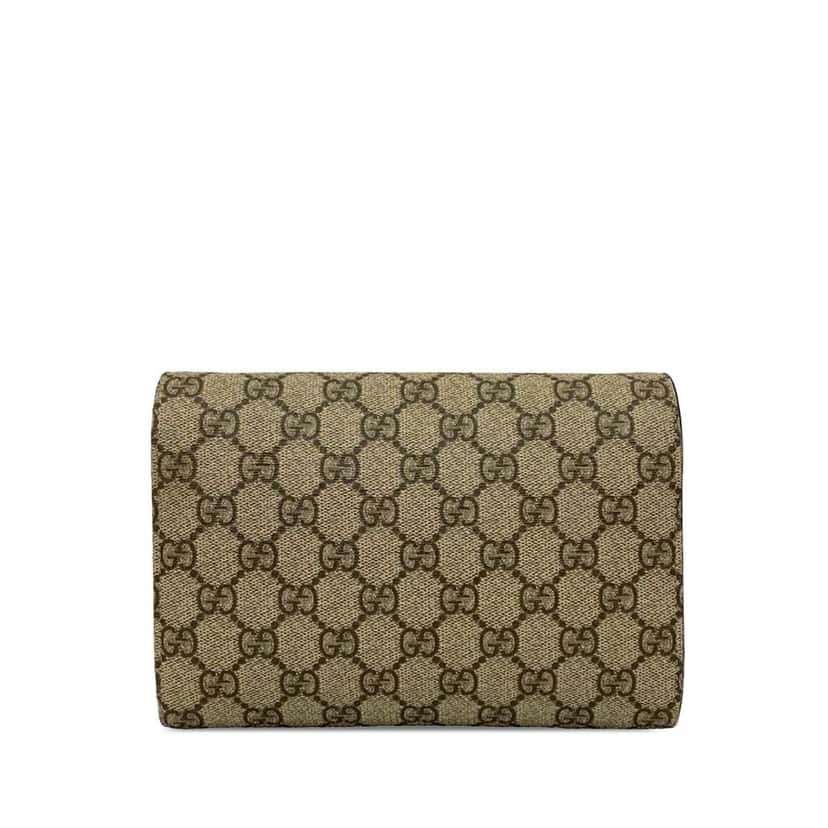 Gucci GG Supreme Dionysus Wallet on Chain Beige Canvas Very good condition - Back View
