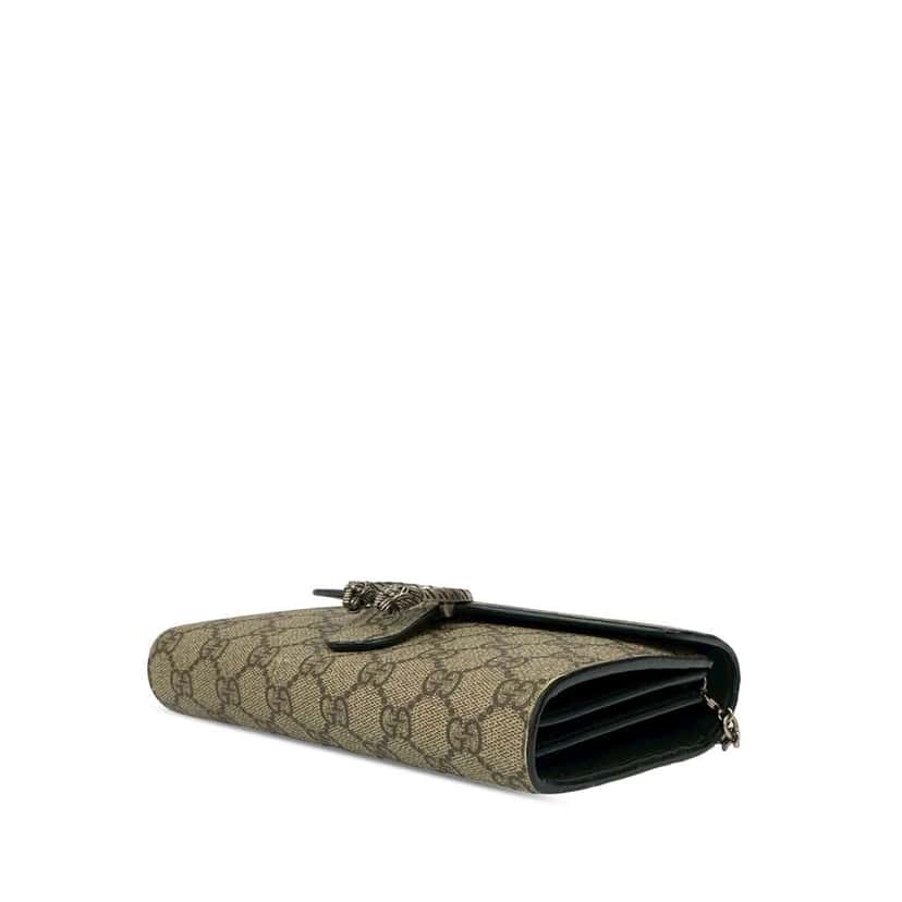 Gucci GG Supreme Dionysus Wallet on Chain Beige Canvas Very good condition - Inside View