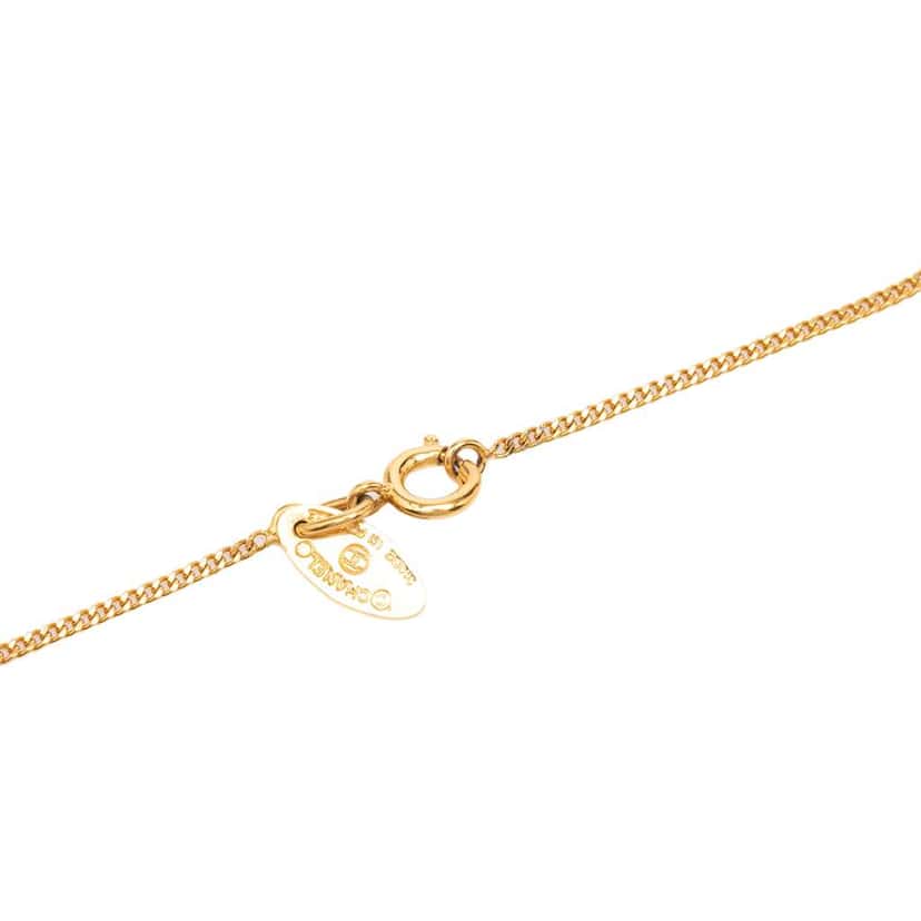 Chanel Gold Plated CC Pendant Necklace Gold Metal Very good condition - Inside View