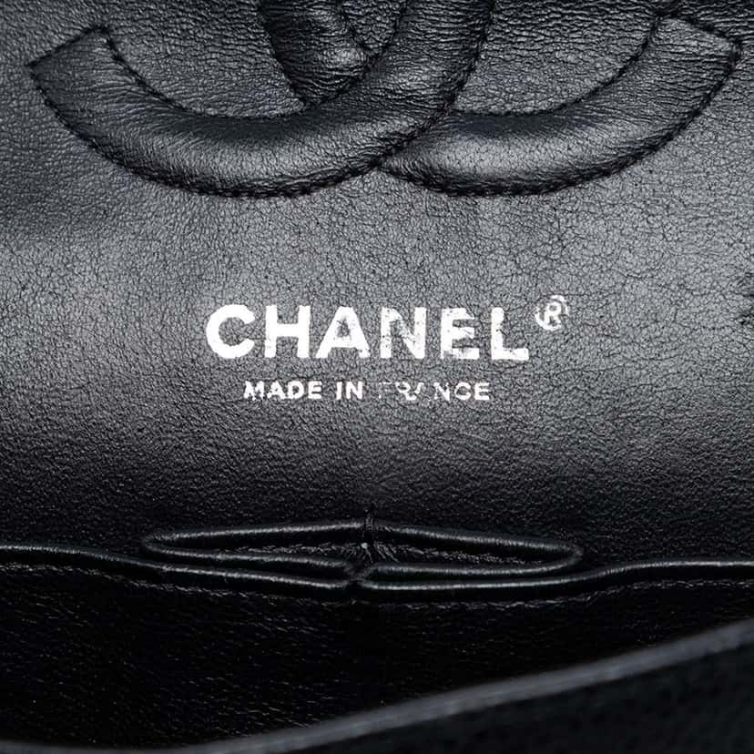 Chanel Medium Classic Caviar Double Flap Black Leather Very good condition - Box View