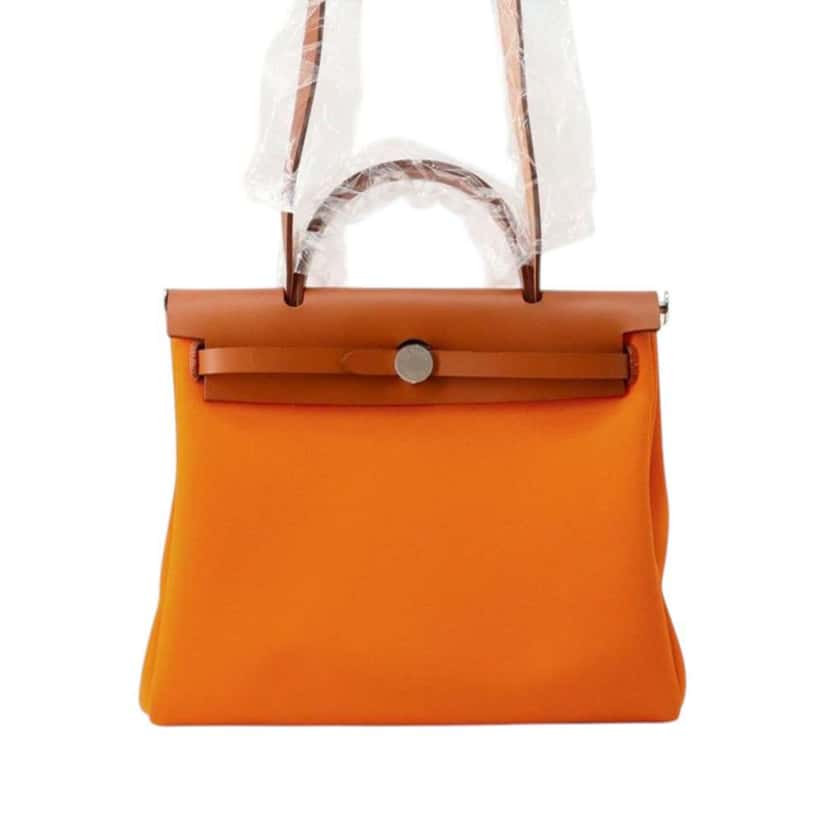 Hermès Toile Herbag Zip 31 Orange Canvas Very good condition - Front View