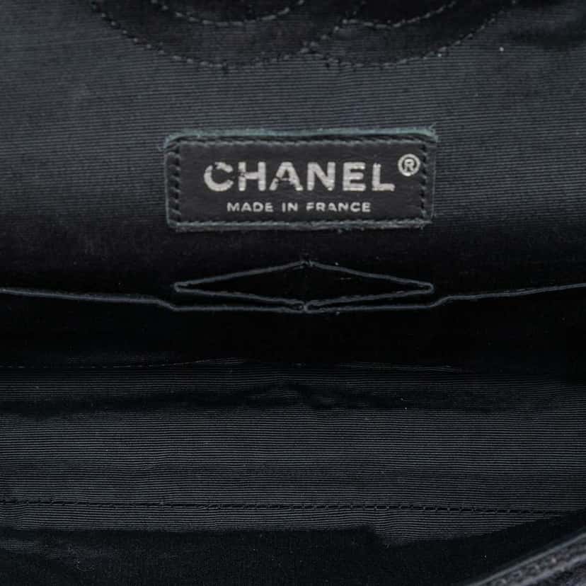 Chanel Medium Classic Tweed Sequin Double Flap Black Tweed Very good condition - Model View
