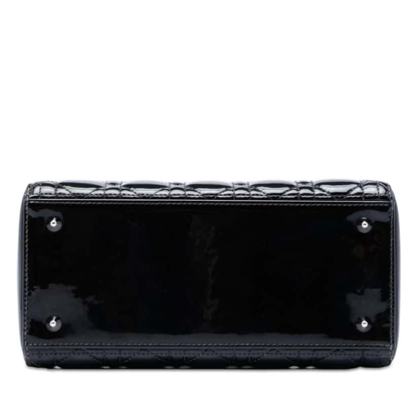 Dior Medium Patent Cannage Lady Dior Black Leather Very good condition - Inside View