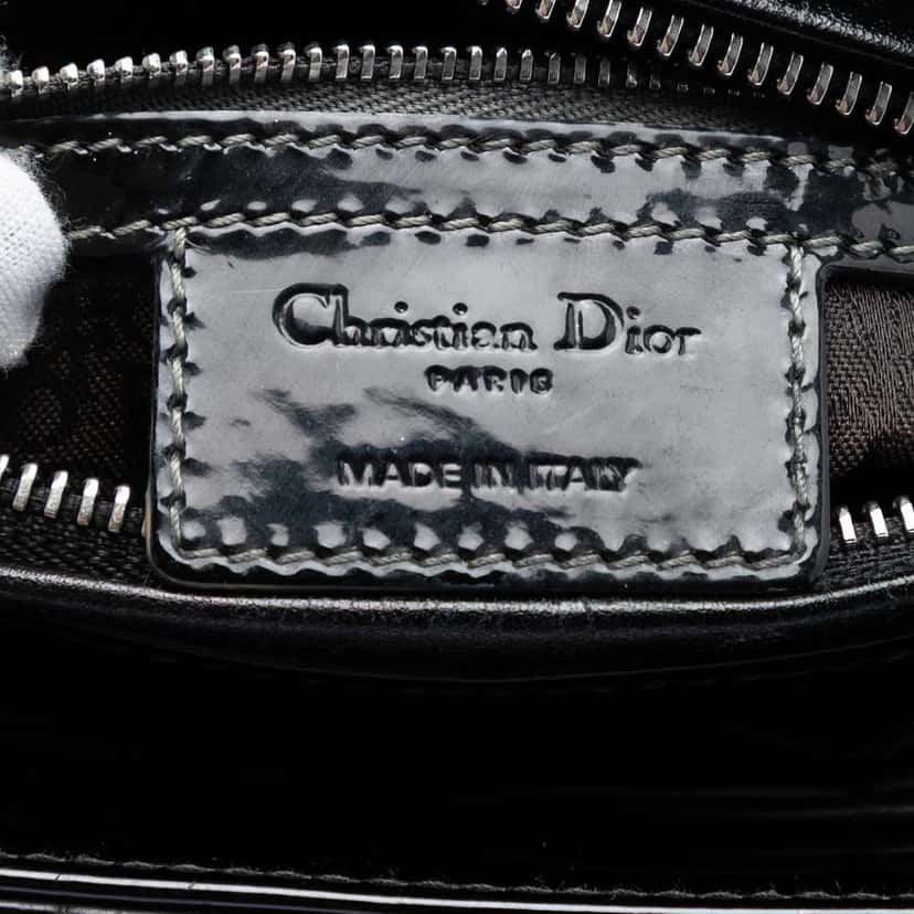 Dior Medium Patent Cannage Lady Dior Black Leather Very good condition - Box View