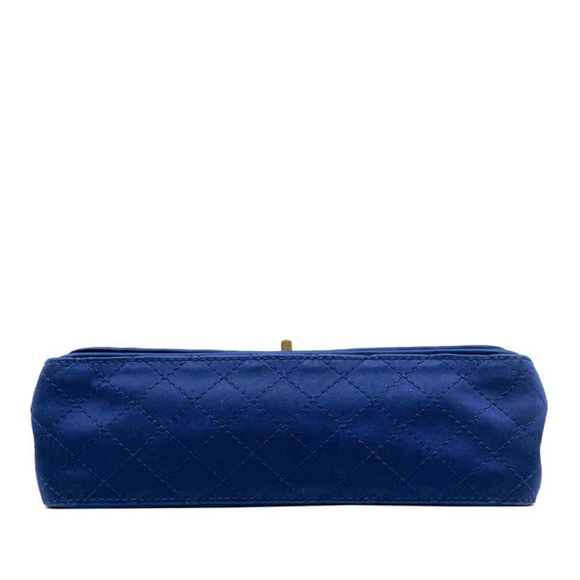 Chanel Quilted Satin Reissue 2.55 Double Flap 225 Blue Satin Very good condition - Inside View