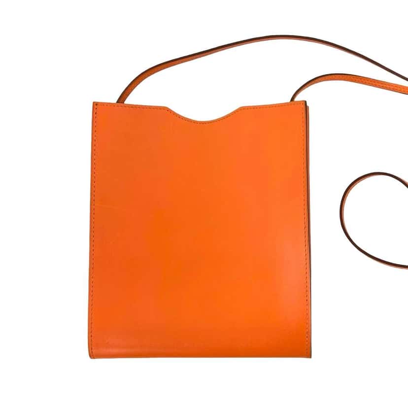 Hermès Box Calf Onimaitou Pochette Orange Leather Very good condition - Back View