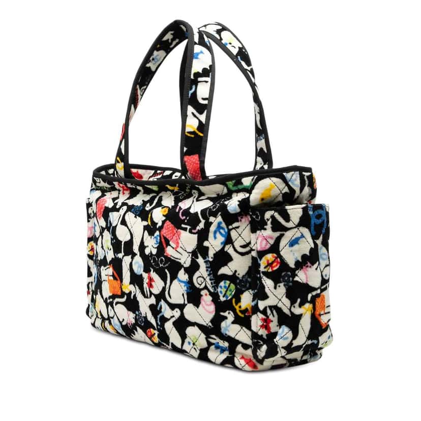 Chanel Terry Cloth Baby Animals Diaper Bag Black Cotton Very good condition - Back View