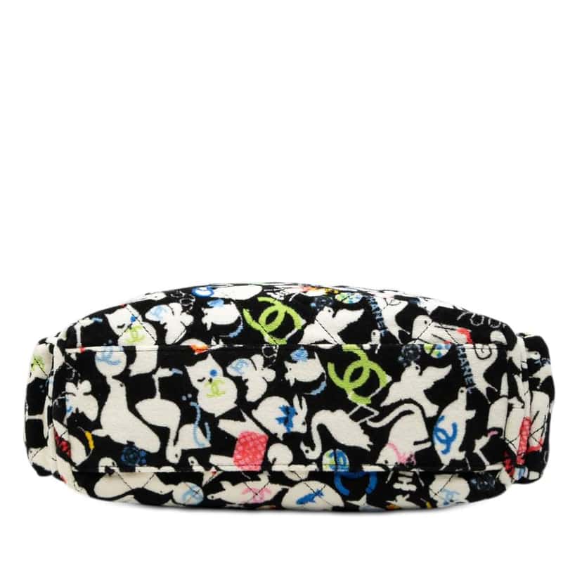 Chanel Terry Cloth Baby Animals Diaper Bag Black Cotton Very good condition - Inside View