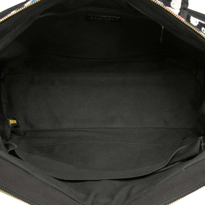 Chanel Terry Cloth Baby Animals Diaper Bag Black Cotton Very good condition - Model View
