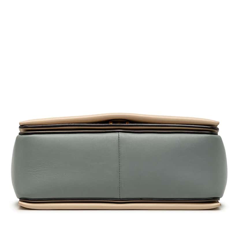 Celine Leather Frame Shoulder Bag Blue Leather Good condition - Inside View