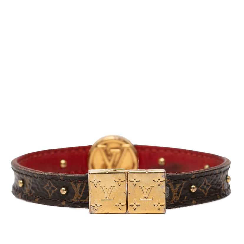 Louis Vuitton Monogram and Calfskin LV Circle Reversible Bracelet Brown Very good condition - Inside View