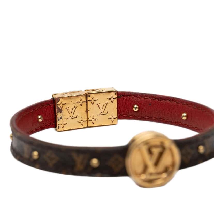Louis Vuitton Monogram and Calfskin LV Circle Reversible Bracelet Brown Very good condition - Model View