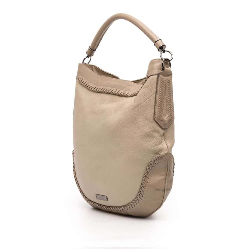 Burberry Leather Tassel Hobo Bag Beige Leather Good condition - Back View