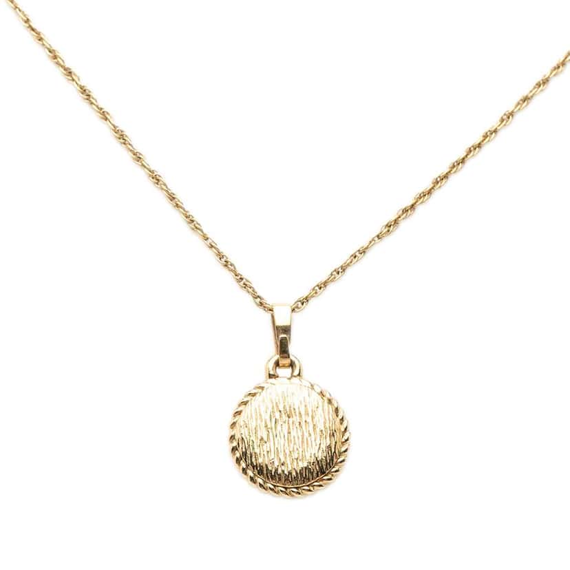Dior Gold Plated CD Twisted Rope Chain Pendant Necklace Gold Metal Very good condition - Back View