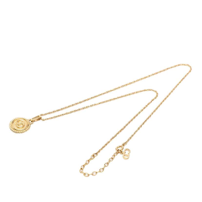 Dior Gold Plated CD Twisted Rope Chain Pendant Necklace Gold Metal Very good condition - Inside View