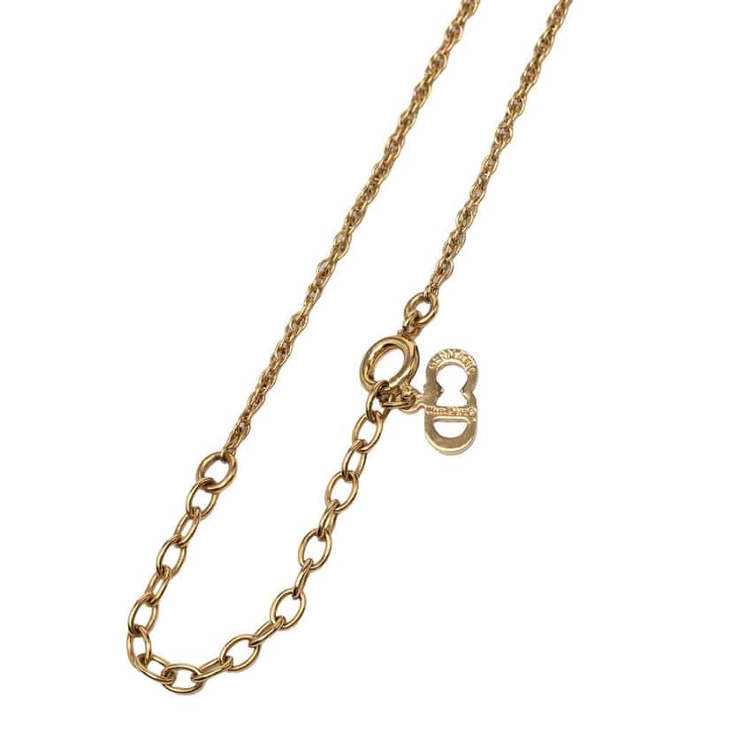 Dior Gold Plated CD Twisted Rope Chain Pendant Necklace Gold Metal Very good condition - Model View
