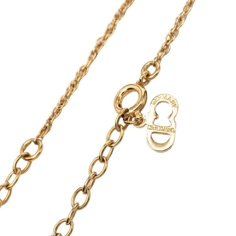 Dior Gold Plated CD Twisted Rope Chain Pendant Necklace Gold Metal Very good condition - Box View