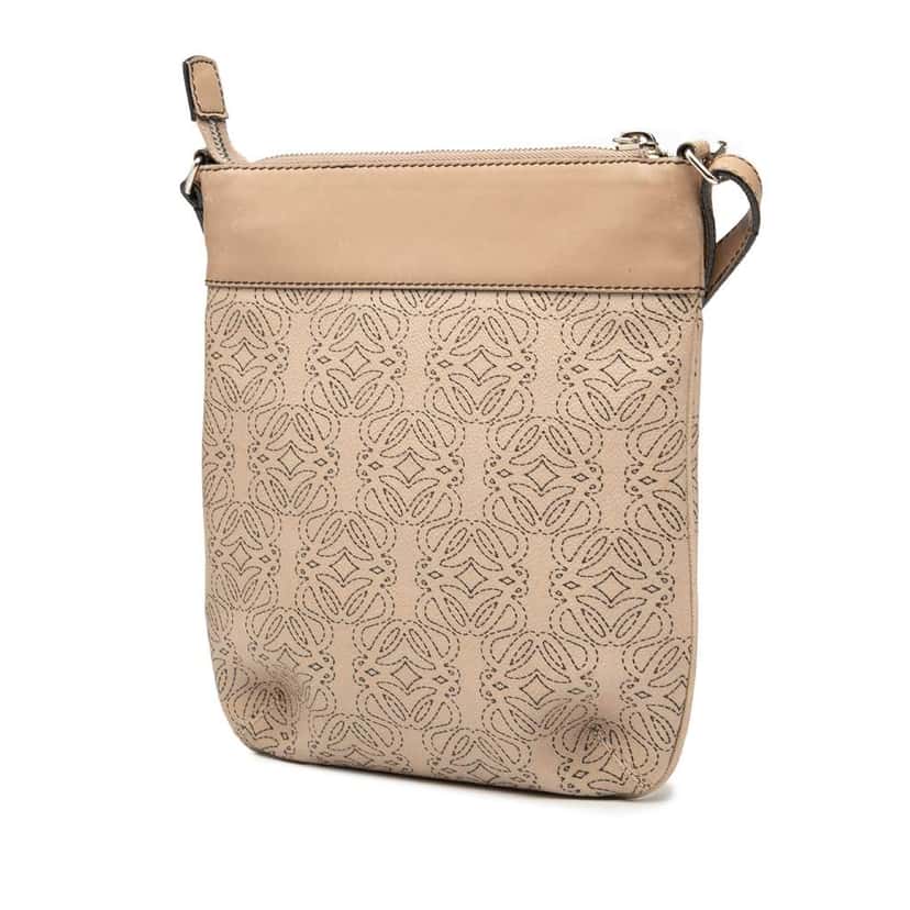 Loewe PVC and Leather Anagram Crossbody Beige Fair condition - Back View