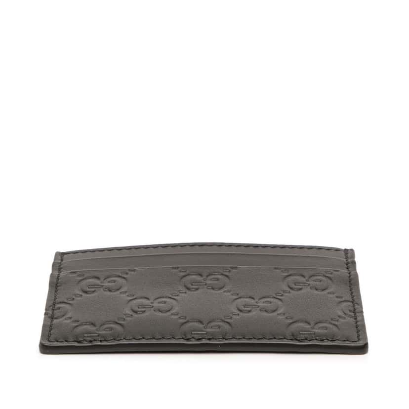 Gucci Guccissima Card Holder Black Leather Never worn - Inside View
