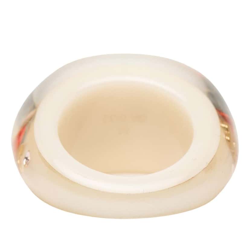 Louis Vuitton Resin and Crystal Monogram Inclusion Ring Beige Very good condition - Inside View