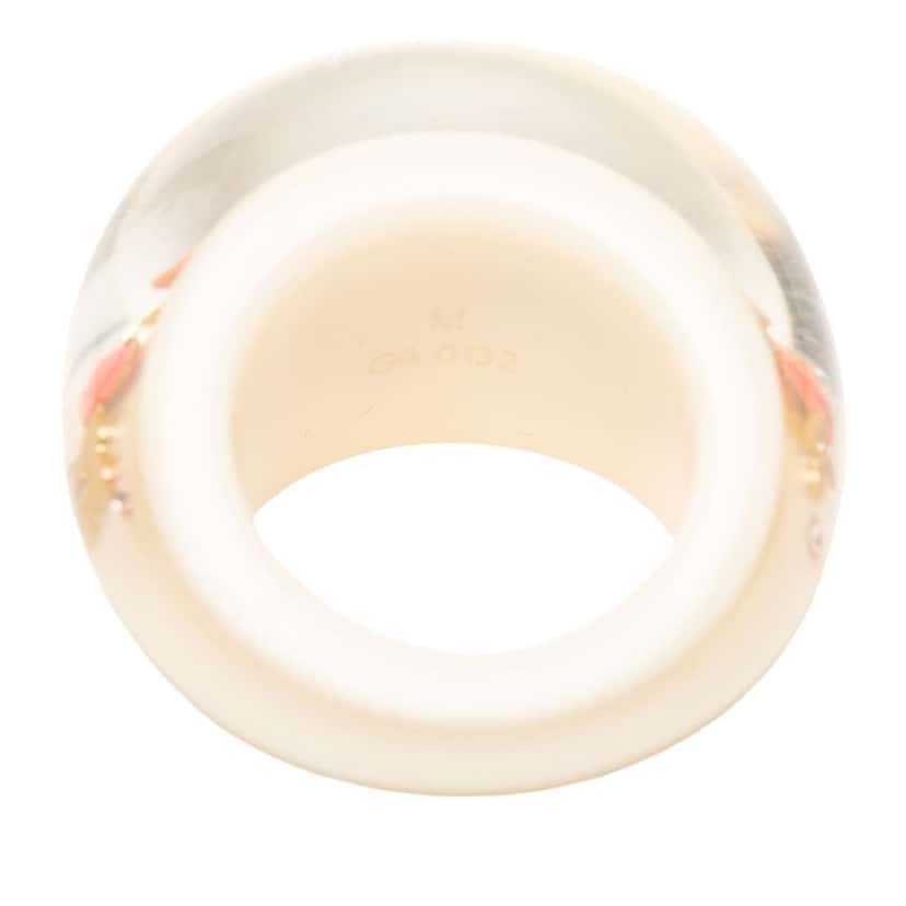 Louis Vuitton Resin and Crystal Monogram Inclusion Ring Beige Very good condition - Model View