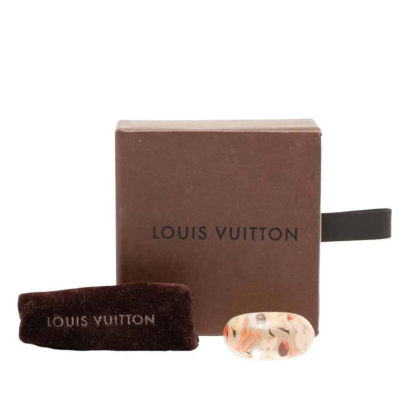 Louis Vuitton Resin and Crystal Monogram Inclusion Ring Beige Very good condition - Box View