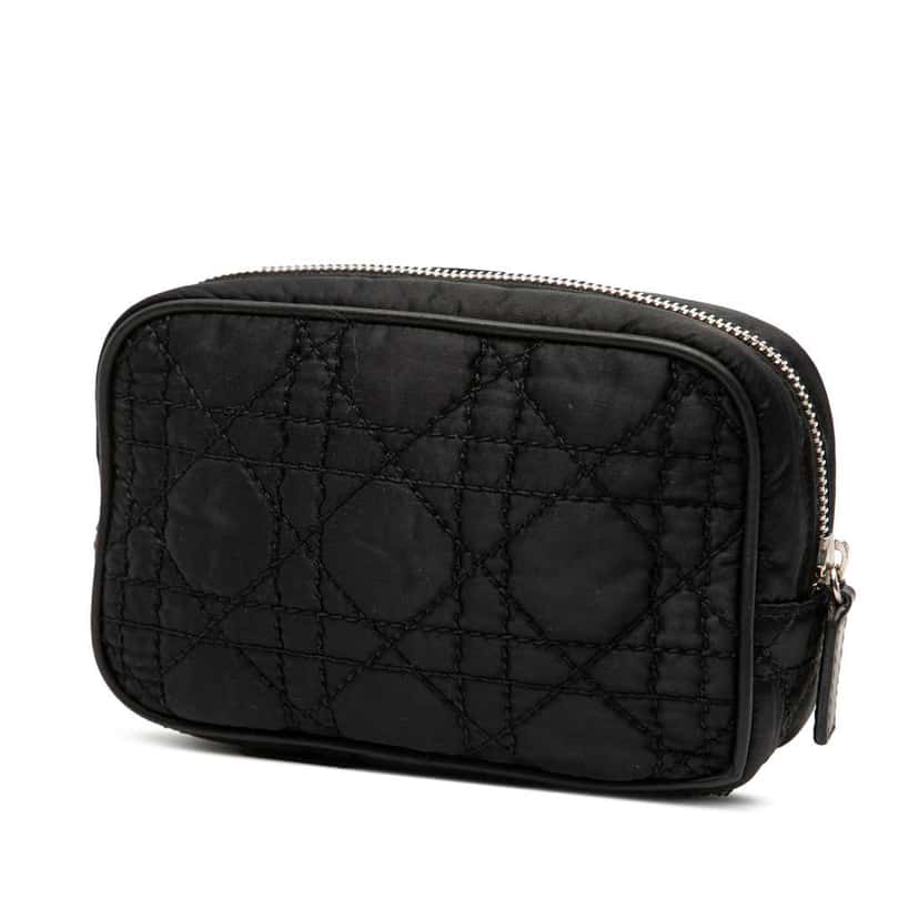 Dior Nylon Cannage Charm Trousse Cosmetic Bag Black Very good condition - Back View