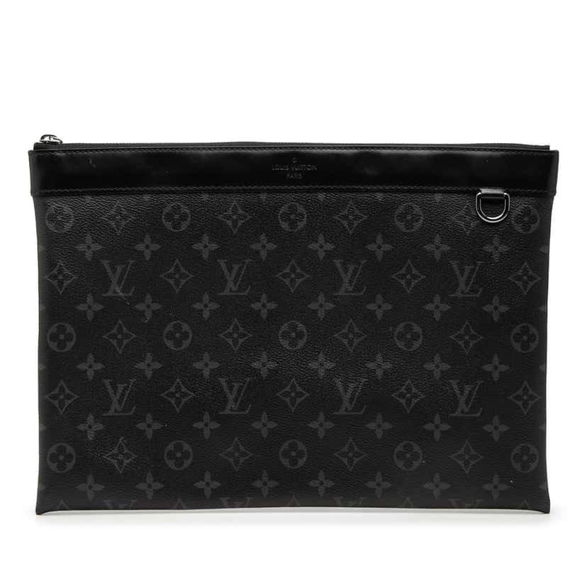 Louis Vuitton Monogram Eclipse Discovery Pochette GM Black Very good condition - Front View