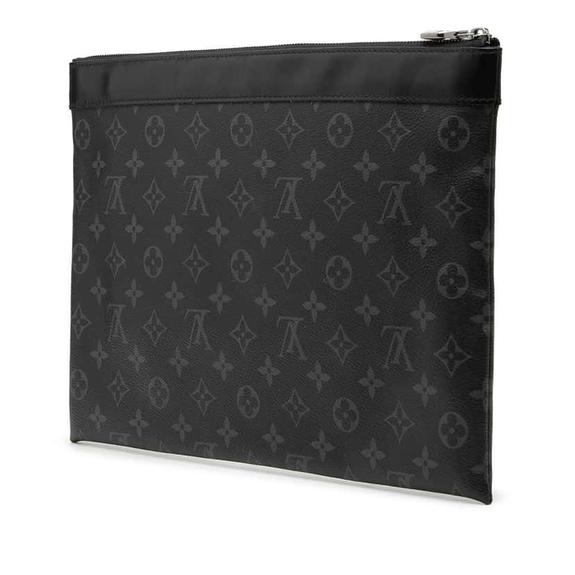 Louis Vuitton Monogram Eclipse Discovery Pochette GM Black Very good condition - Back View