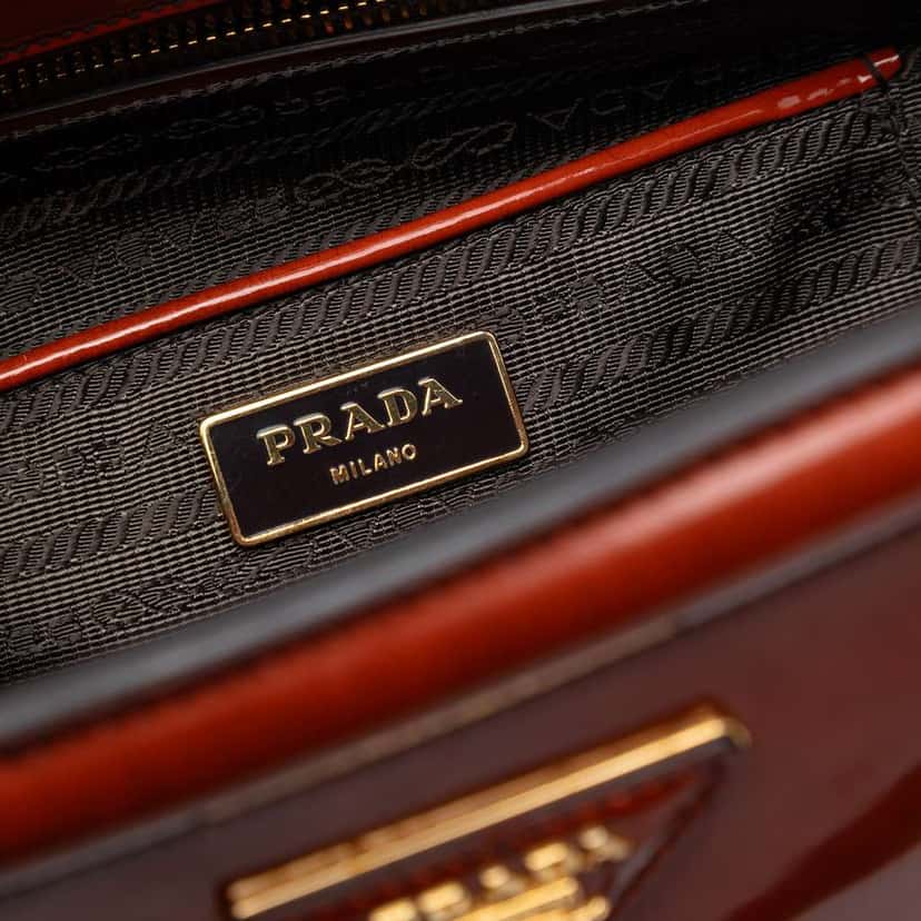 Prada Spazzolato Parabole Tote Brown Leather Very good condition - Box View