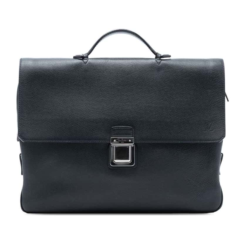 Louis Vuitton Taiga Vassili PM Blue Leather Very good condition - Front View