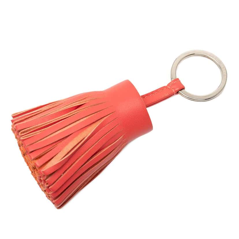 Hermès Milo Lambskin Carmen Key Ring Orange Leather Good condition - Front View