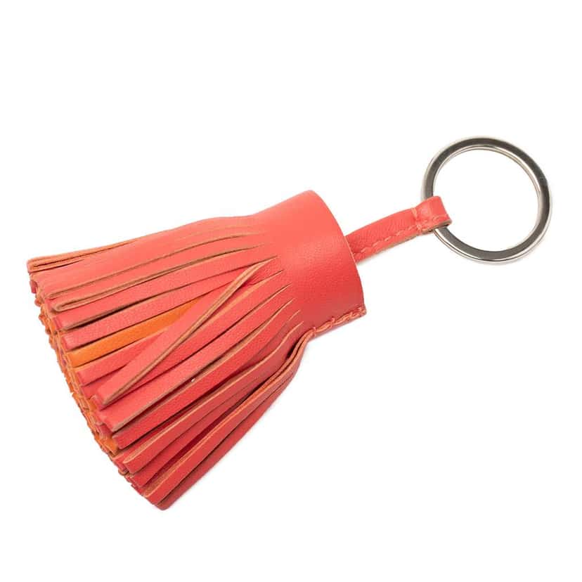 Hermès Milo Lambskin Carmen Key Ring Orange Leather Good condition - Back View