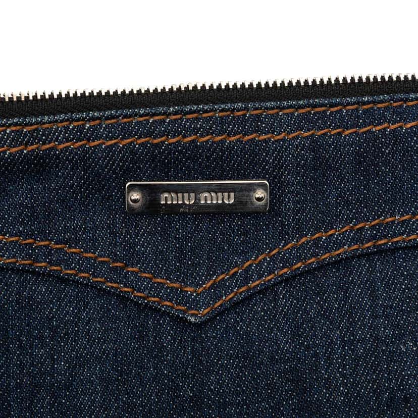 Miu Miu Denim Shoulder Bag Blue Denim Good condition - Box View