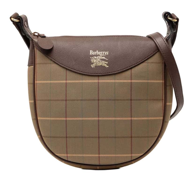 Burberry Vintage Check Canvas Crossbody Brown Canvas Good condition - Front View