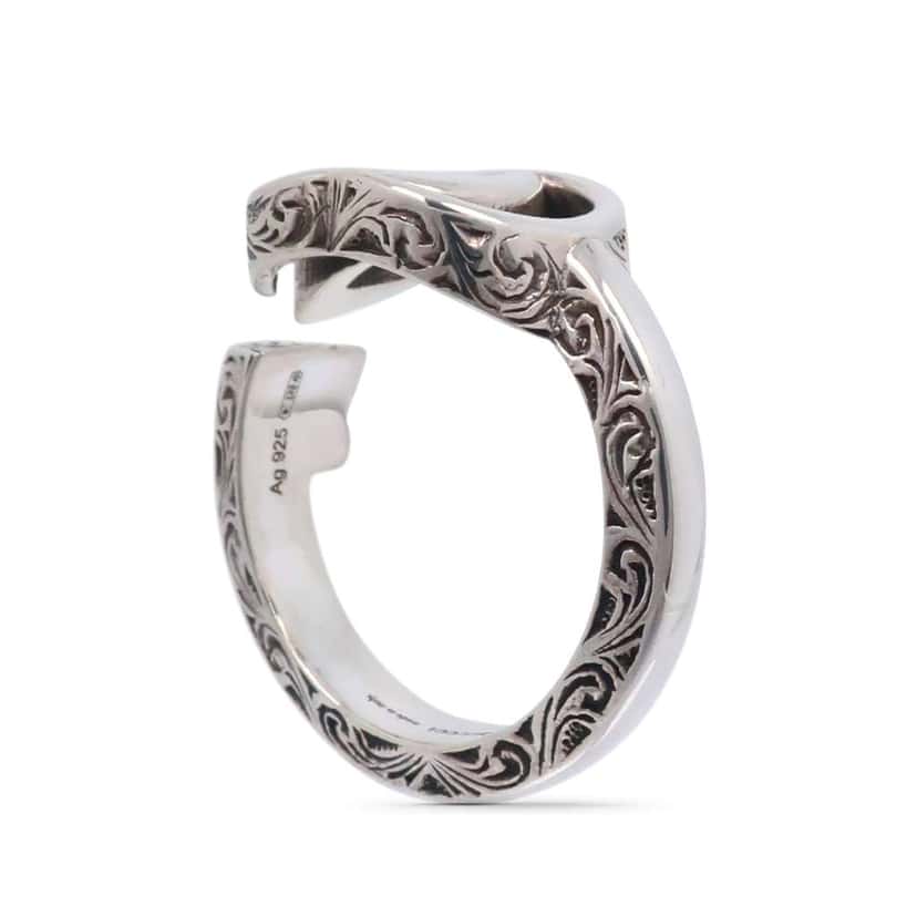 Gucci Sterling Silver GG Marmont Key Ring Silver Silver Good condition - Back View