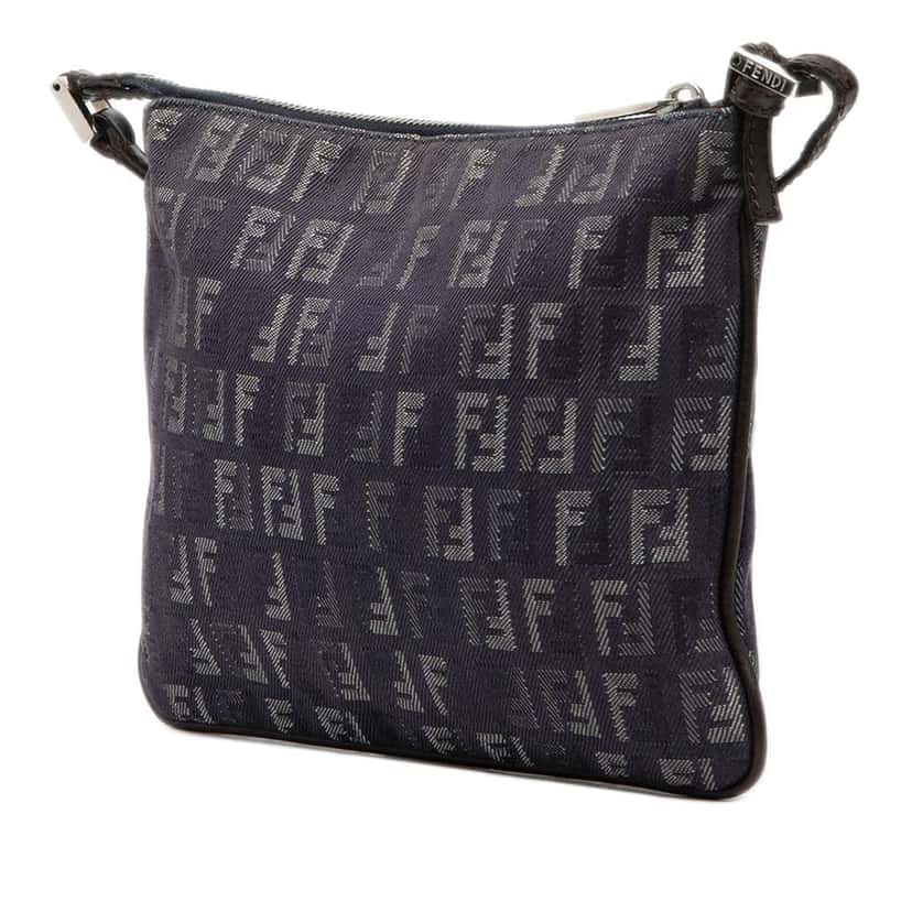 Fendi Zucchino Denim Crossbody Blue Denim Fair condition - Back View