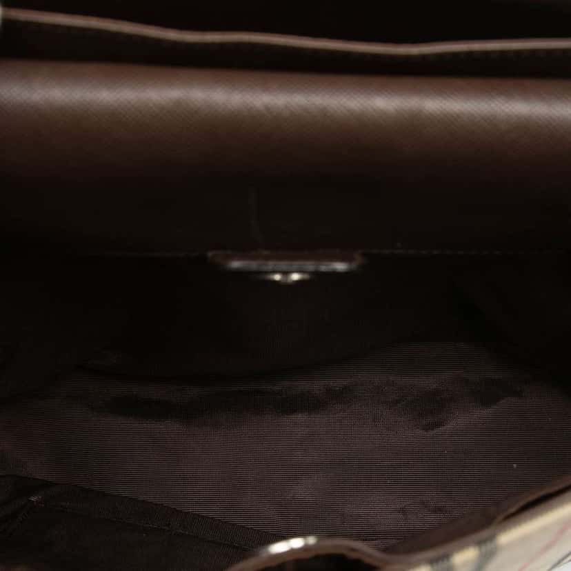 Burberry House Check Canvas Shoulder Bag Beige Good condition - Model View