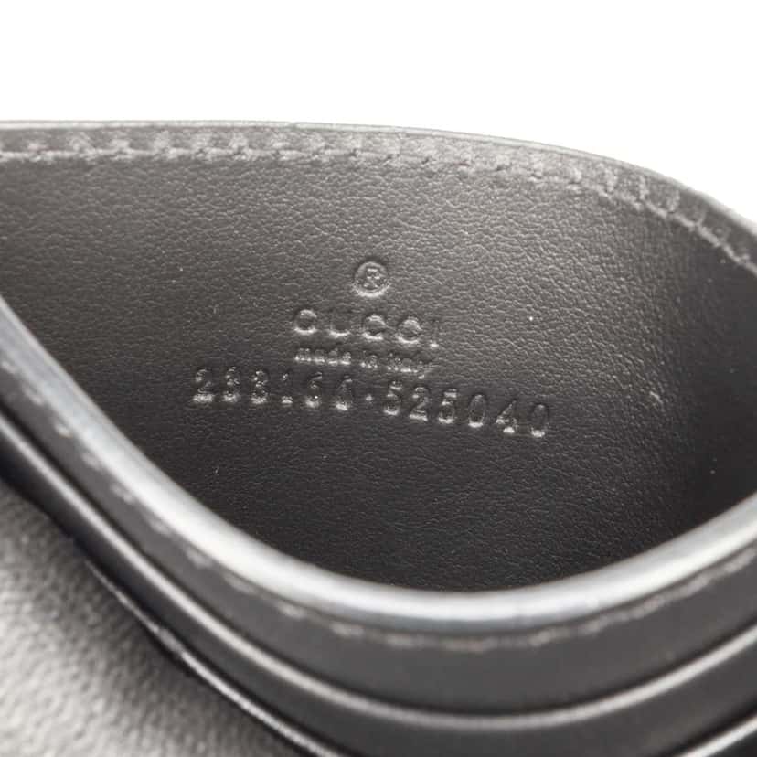 Gucci Guccissima Card Holder Black Leather Good condition - Box View