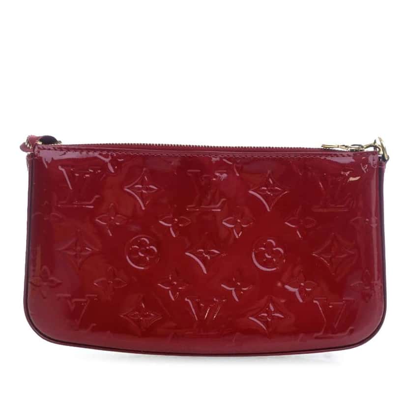 Louis Vuitton Monogram Vernis Pochette Accessoires Red Leather Good condition - Back View