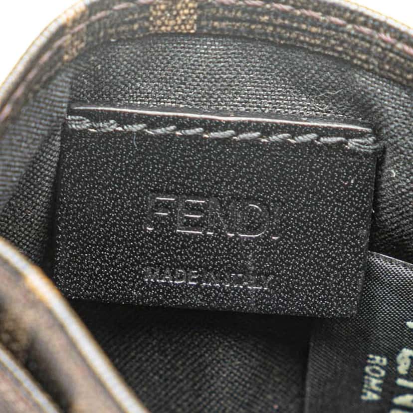 Fendi Glazed Fabric FF 1974 Roma Amor Card Holder Brown Canvas Good condition - Box View