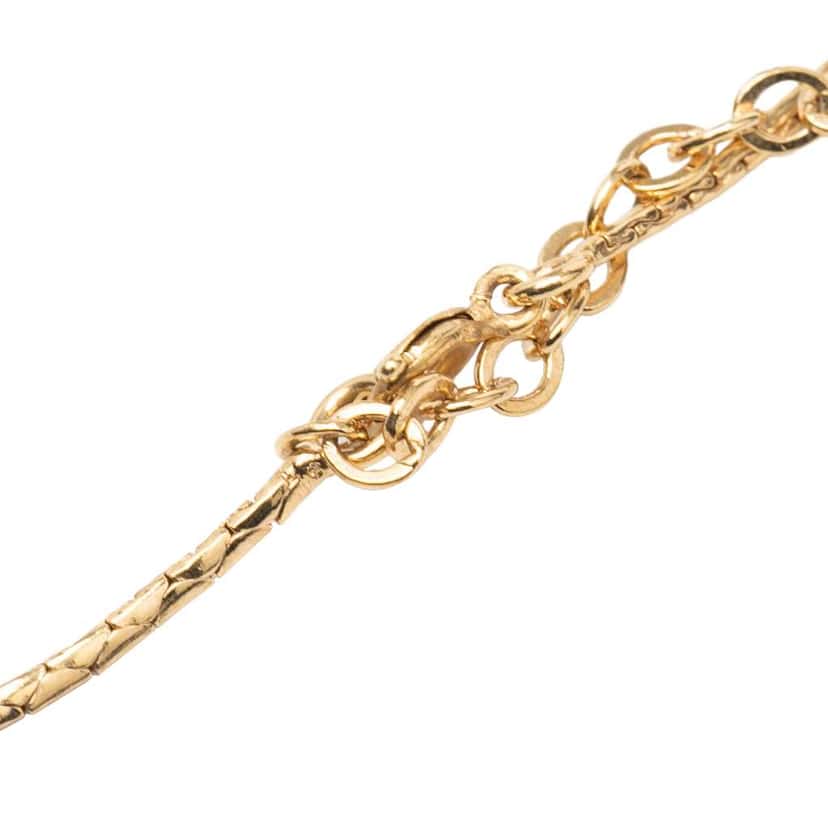 Dior Gold Plated Hexagon Logo Pendant Necklace Gold Metal Good condition - Box View