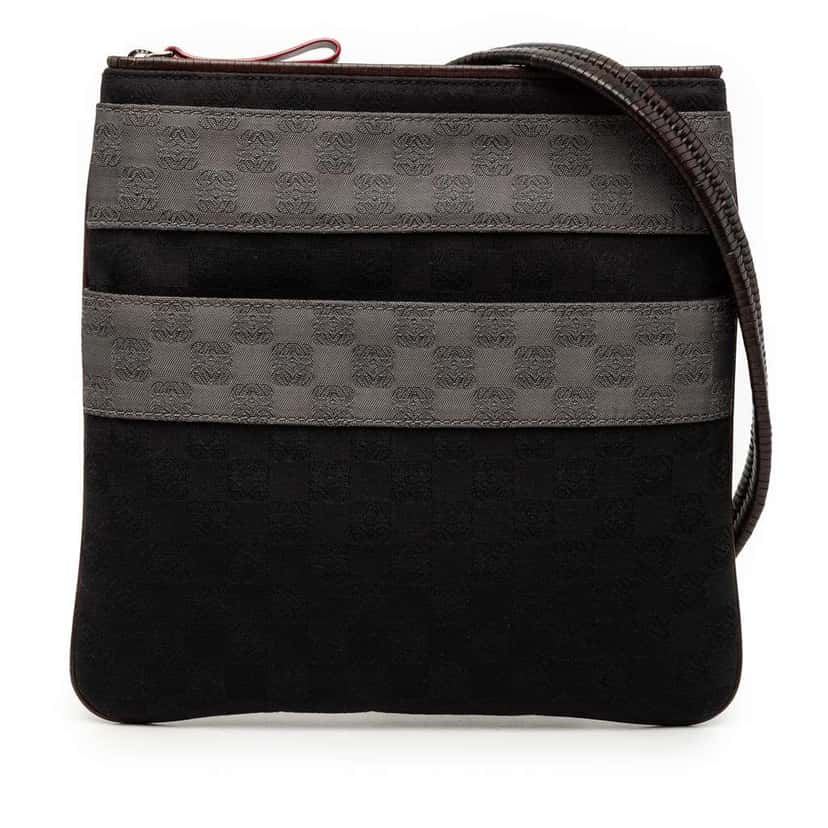 Loewe Anagram Canvas Crossbody Black Canvas Good condition - Front View