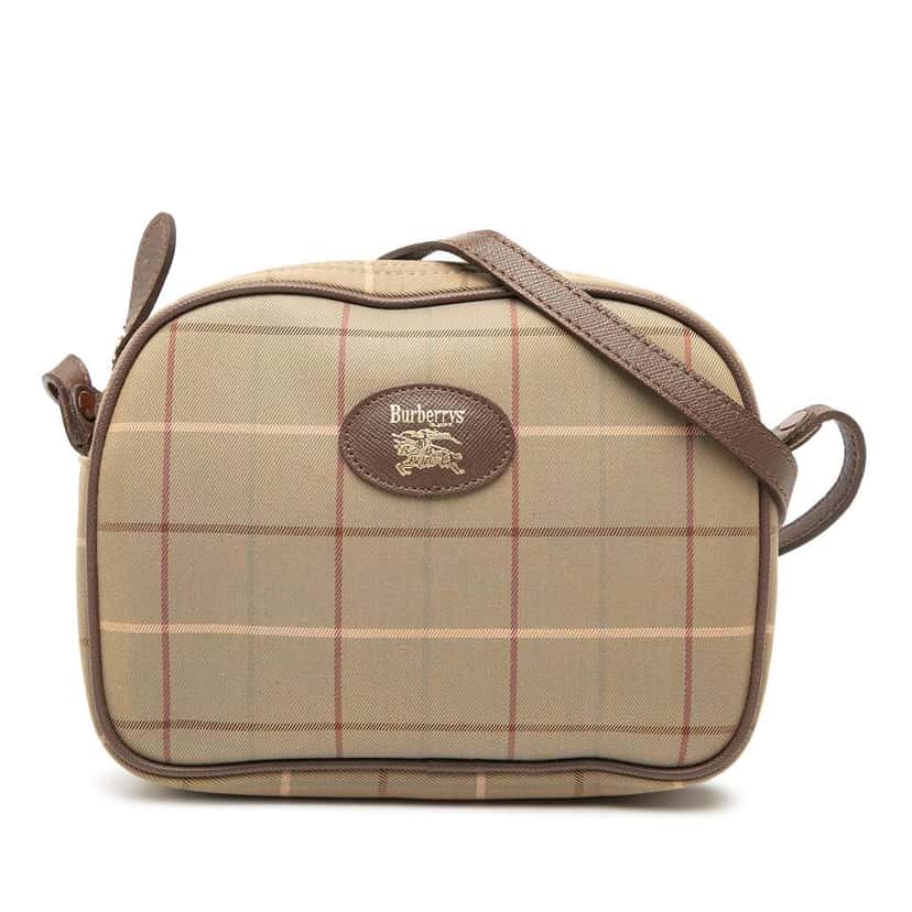 Burberry Vintage Check Canvas Crossbody Brown Canvas Good condition - Front View